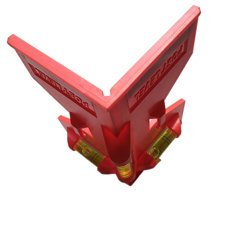 Plastic Post Level Post Level Tool with 3 Bubble Vial & Elastic Loop Check Bubble Level for Posts Pipe Leveling