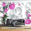 Simple Fashion Rose Flower Mural Circle Purple Floral Wallpaper Living Room Bedroom Home Decor