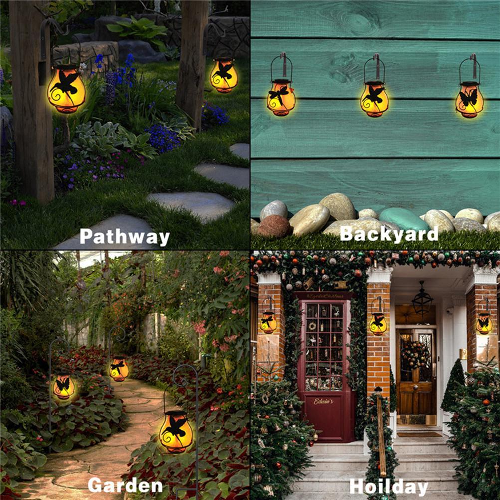 Solar Flame Lantern Lights Flickering Flames Outdoor Solar Lights Hanging Lanterns Waterproof