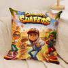 S-Subway Surfer Game Cushion Cover Silky Short Plush Invisible Zipper Dustproof Sofa Pillow Case For Home Decor