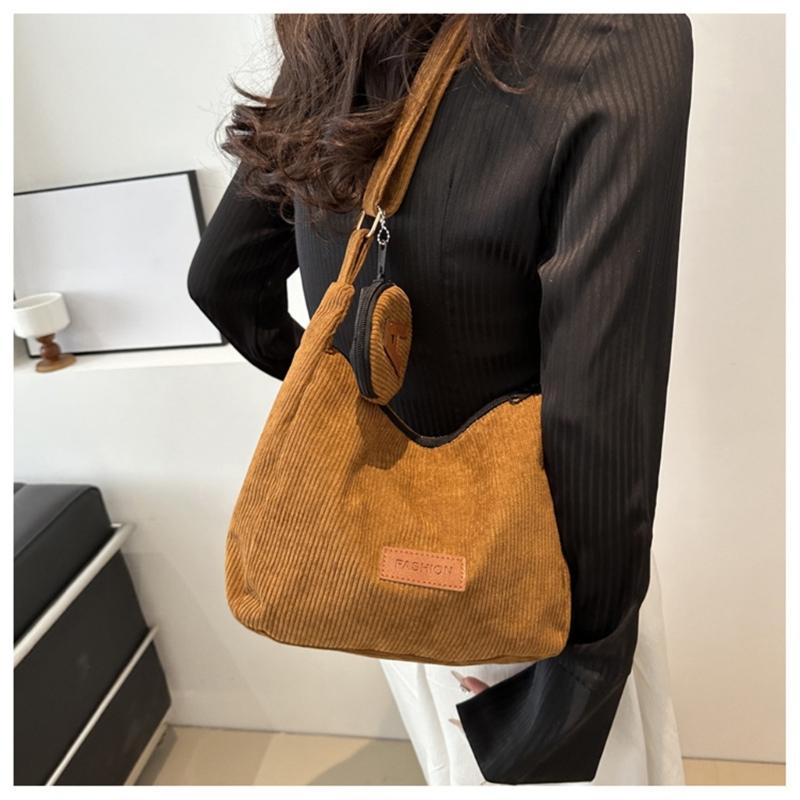 2024 NEW Crossbody Bag Corduroy Shoulder Bags Large Capacity School Book Bag Fashion Bags for Teen Girl Student