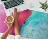 Protective Mat Desk Pad Table Tabletop Abstract Wave 120X60 Cm