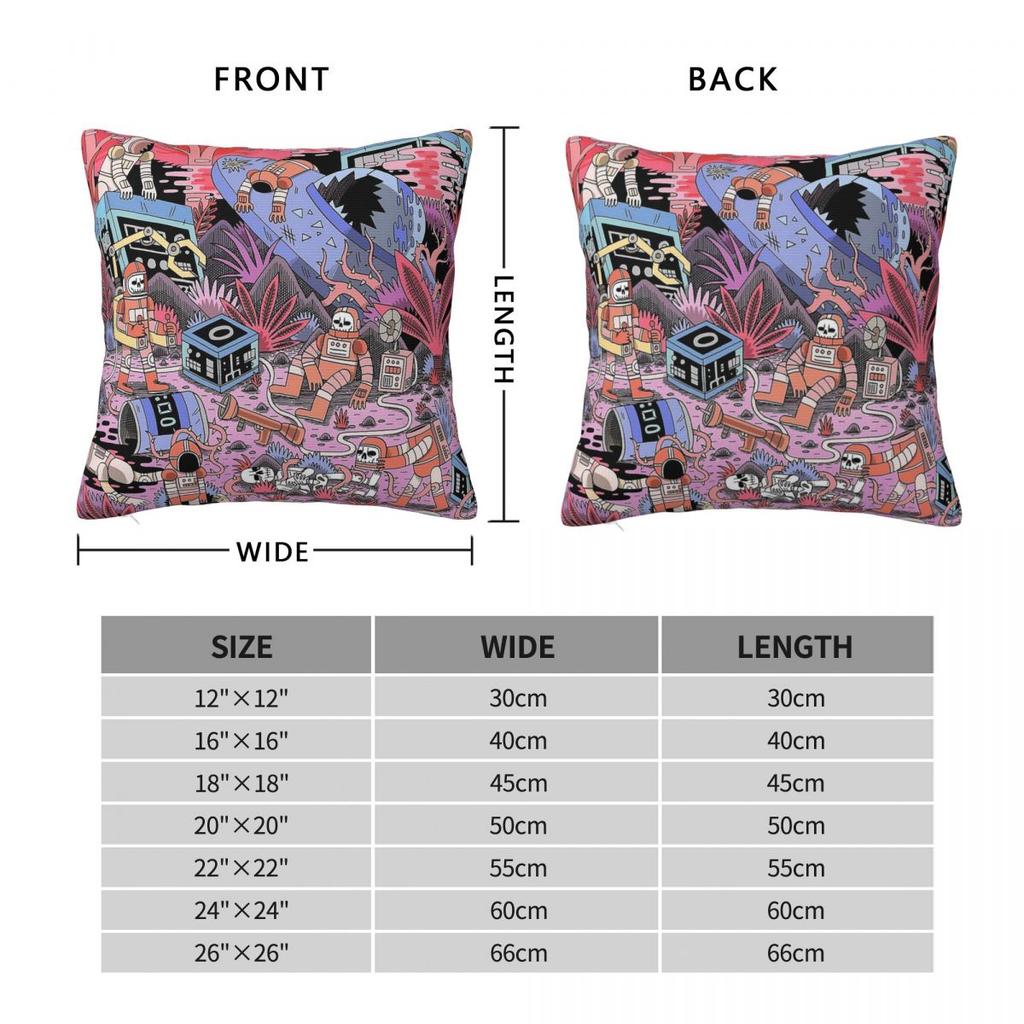 Chaos Dead Astronaut Square Pillowcase Polyester Linen Velvet Printed Zip Decor Room Cushion Cover