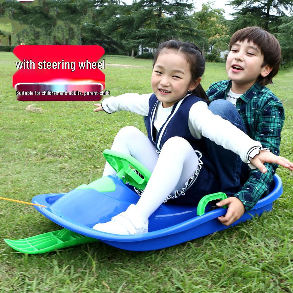 Ski Board: Multi-Use Thickened Sled for Children & Adults - Grass, Sand, Snow