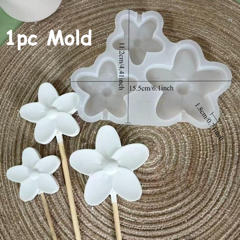 

Trio Small Flower Decorative Silicone Mold for Handmade Plaster Tabletop Ornaments, Decorative Mold, Candle Making Mold