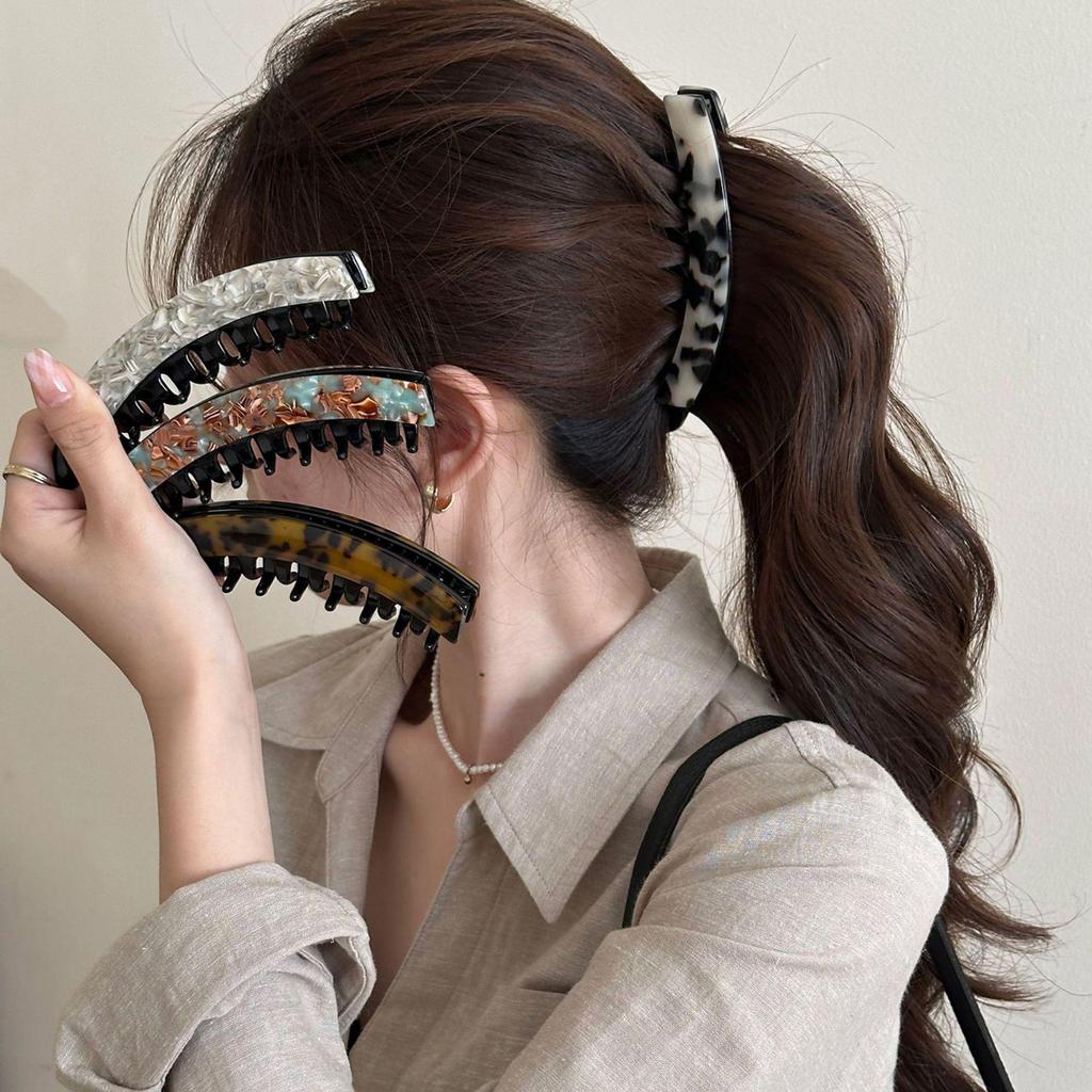 2025 Retro Acetate Banana Hair Clip - High Ponytail Claw Accessory