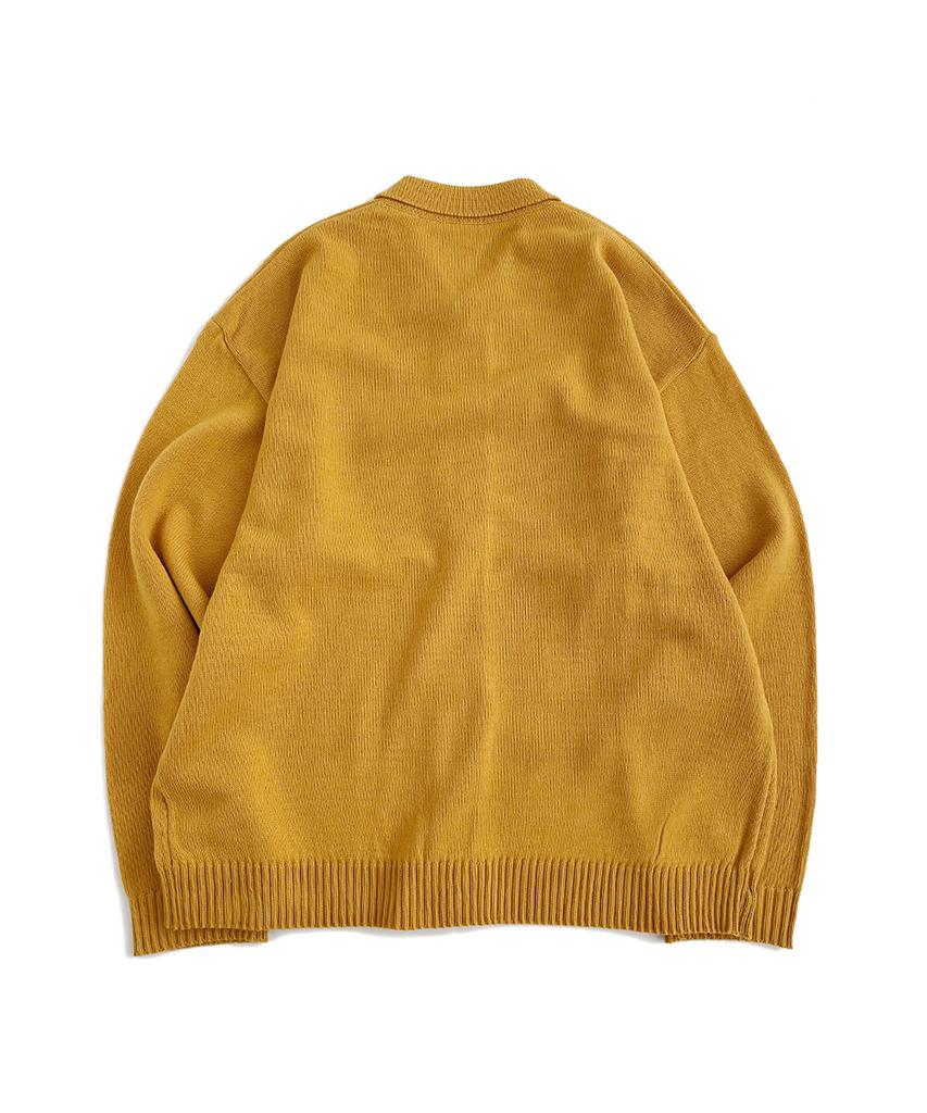 TENNIS BOY CLUB Collar Cardigan Mustard