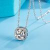 925 Sterling Silver Light Luxury Exquisite Sugar Cube Zircon Pendant Necklace Birthday Party Anniversary Gift