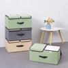 Foldable Storage Box Large Double Lid With Cover Organizer Miscellaneous Underwear Storage Case Items Bedroom K0B9