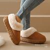 Foreign Trade New Plush Thickened Wool Half Tray Cotton Shoes Women's Cross-border Suede Warm Large Size Plush Cotton Shoes
