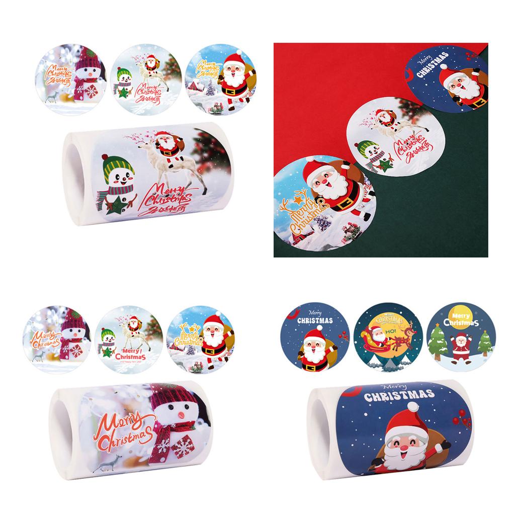 100 PCS Christmas Wrapping Labels Self-adhesive Sealing Labels Christmas Gift Wrap Stickers Christmas Party Supplies
