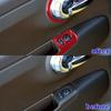 Red Carbon Fiber Car Inner Door Switch Frame + Handle Sticker For Fiat 500 12-15