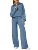 2024 Autumn/Winter Women's Casual Zipper Sweatshirt & Wide-Leg Pants Set