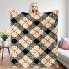 Vintage Grid Winter And Summer French Plush Blanket Soft And Fluffy Comfortable Wool Blanket Sofa Ideal Gift