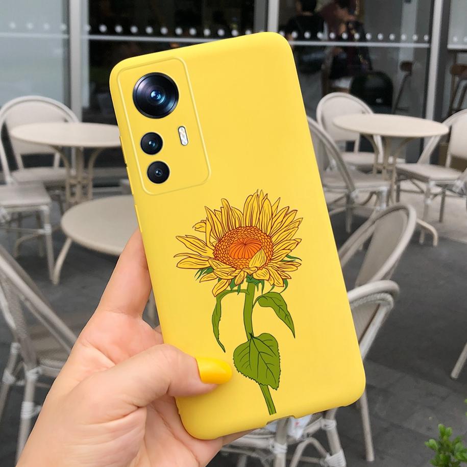 For Xiaomi 12T Pro Case 2022 Cute Sunflower Pretty Girls Cover Silicone Soft Phone Case For Xiaomi Mi12T Mi 12T Pro Cover Bumper