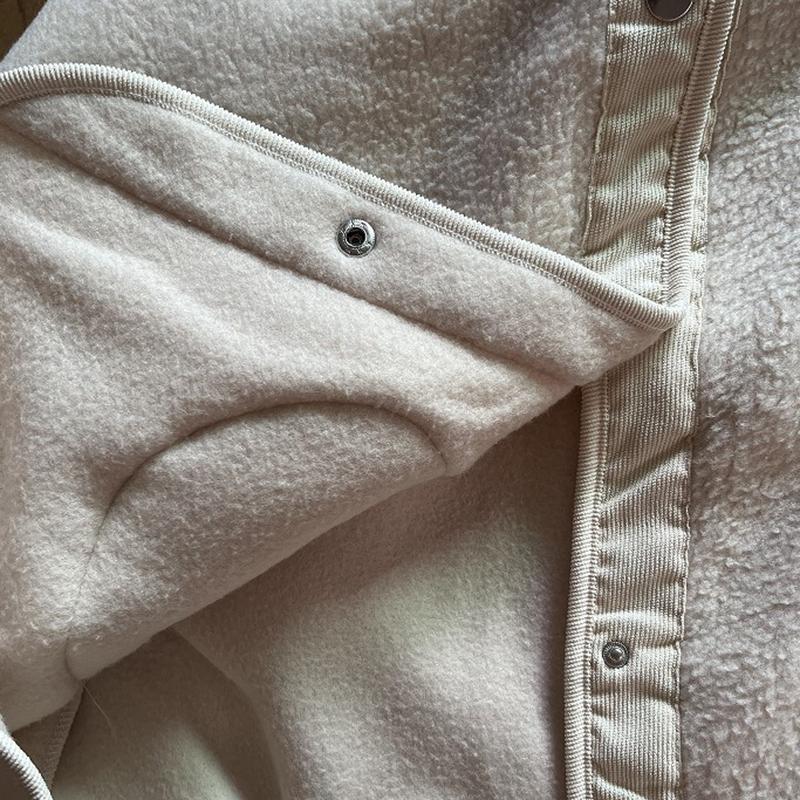 Moda Damska Zimowy Ciepły Wygodny Płaszcz Polarowy Pluszowy z Długim Rękawem i Kapturem w Jednolitym Kolorze