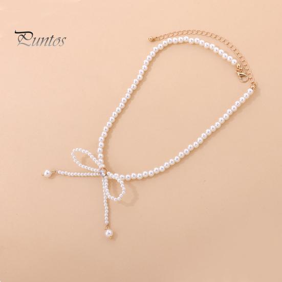 Faux Pärlchoker Halsband med Justerbar Passform Rosett Design Kort Halsband Formella Evenemang Klänningar Fester Halsband Smycken Gåva