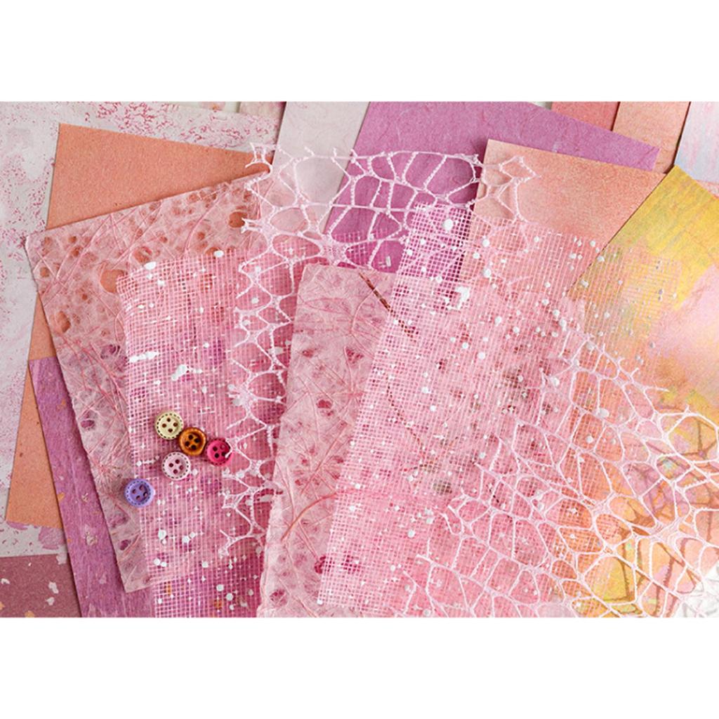 26 Sheets Aesthetic Decorative Paper with 5 Button Textured Scrapbooking Paper for Scrapbook Journal Planner Photo Album