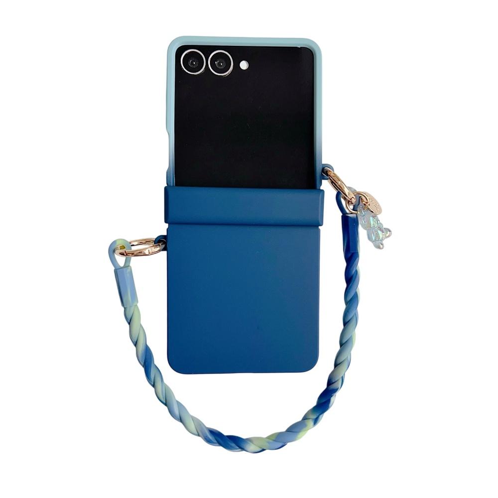 

Skin Feeling Wireless Magnetic Lanyard Phone Case For Samsung Galaxy Z Flip 3 4 5 6 7 Zflip7 Macaron Gradient Cord PC Hard Shell Galaxy Z Flip7