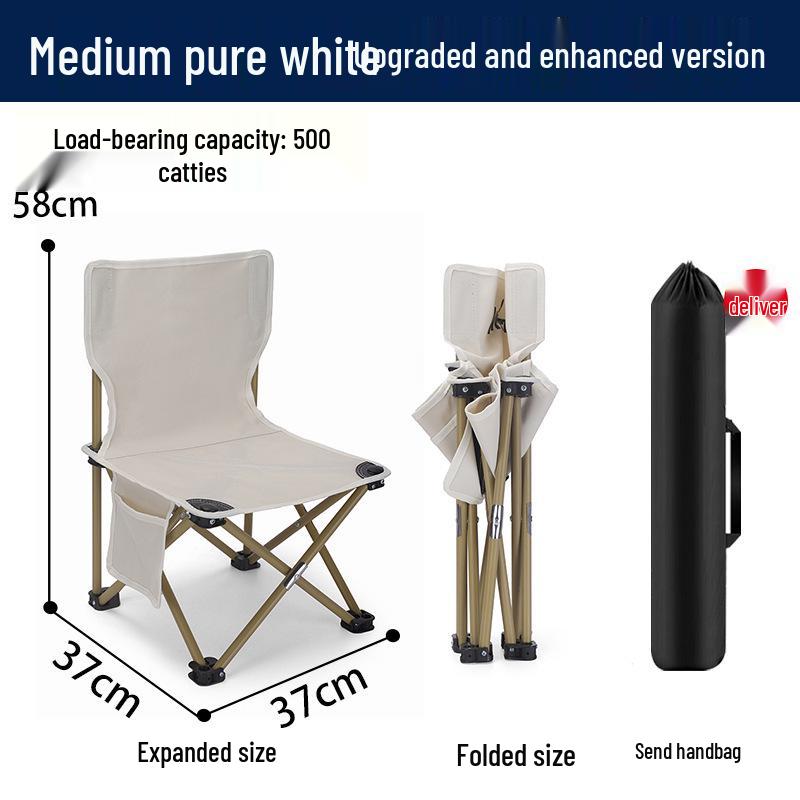 Portable Outdoor Folding Chair with Backrest for Camping, Fishing, and Art Sketching