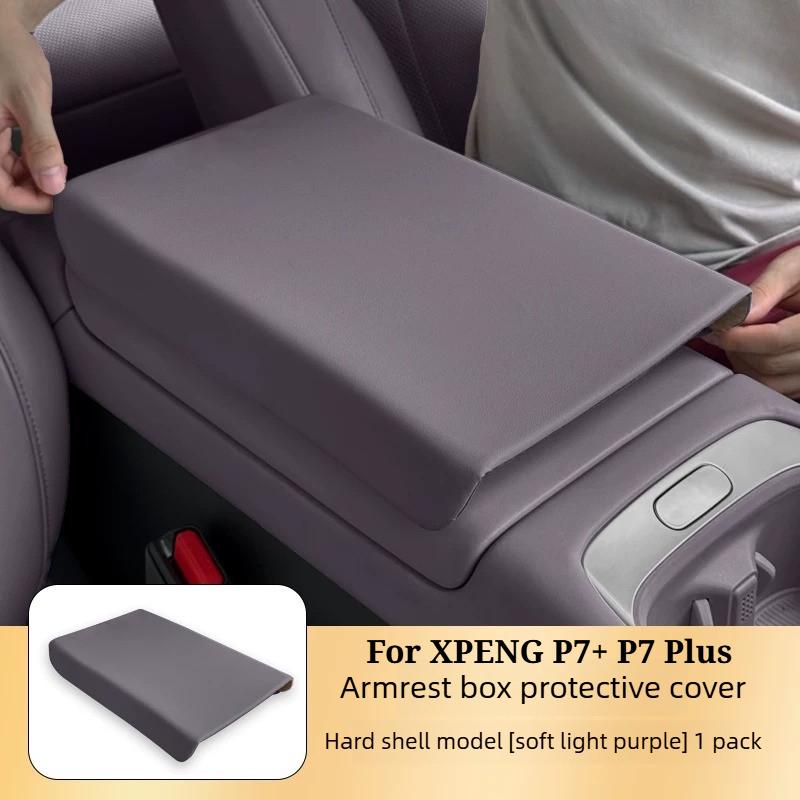 For XPENG P7+ P7 Plus Special Central Armrest Case Protective Cover Napa Leather Boost Pad Interior Decorative Supplies