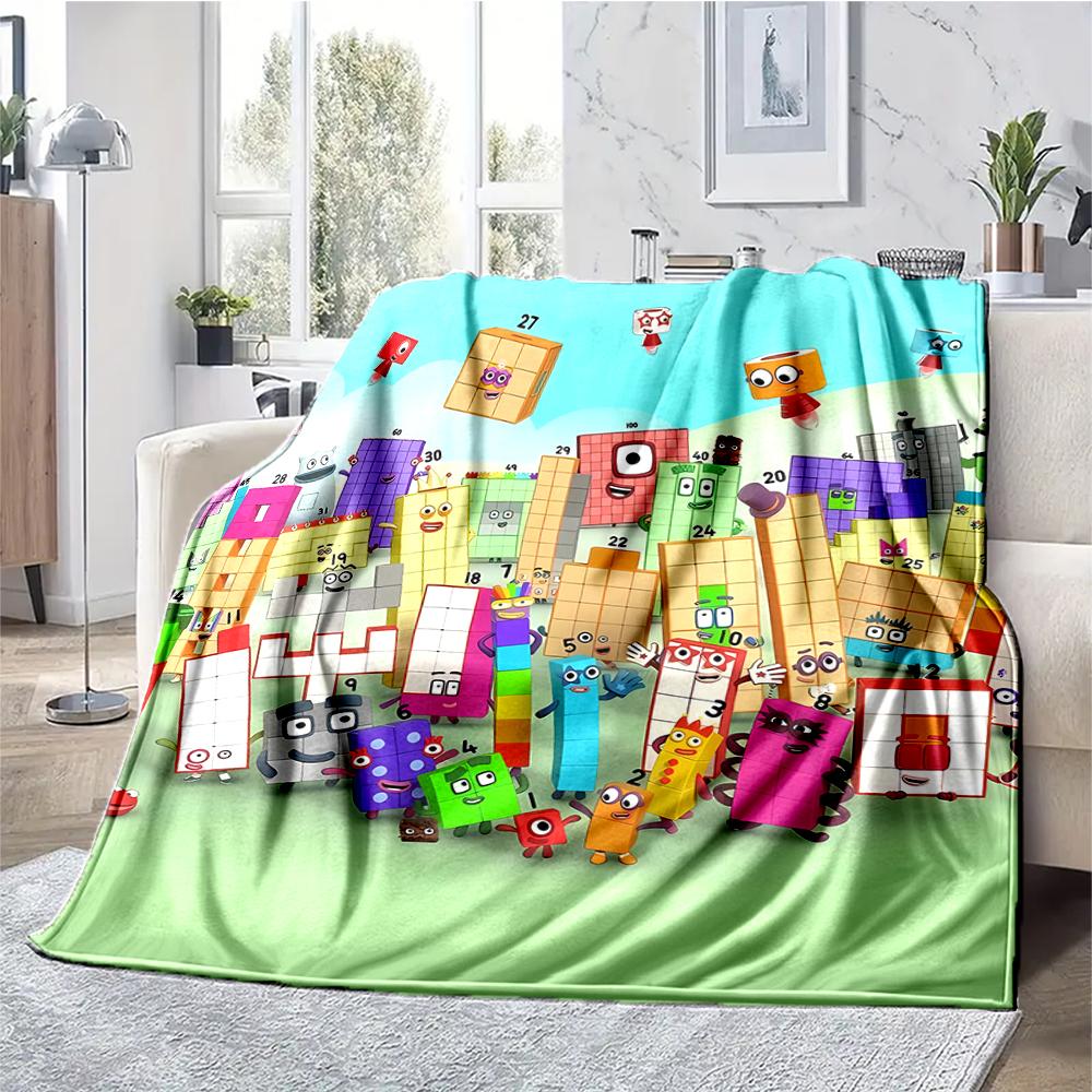 Coperta stampata a tema Numberblocks - Perfetta per divano, letto, viaggi e uso all'aperto | Lavabile in lavatrice, accogliente e resistente.