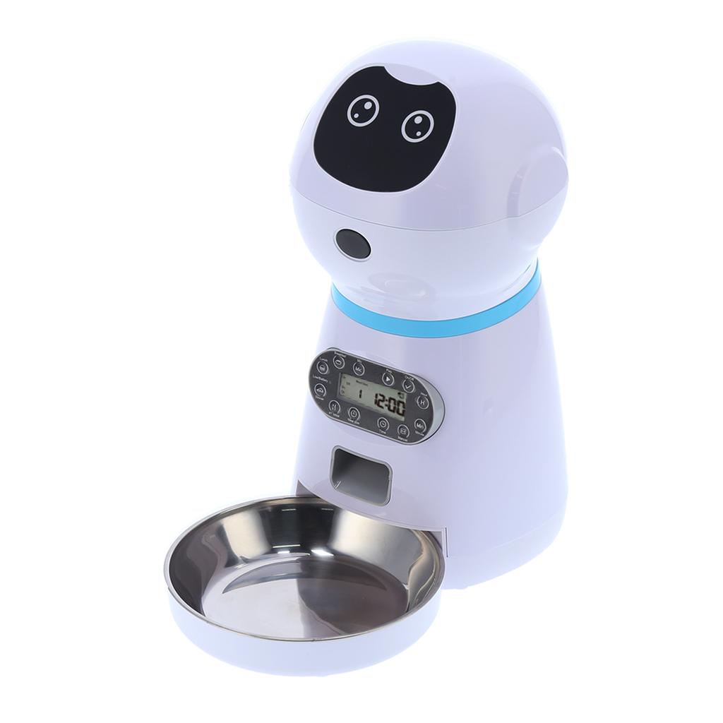 Automatischer Futterspender für Haustiere, Roboterform, für Katzen und Hunde, Futterspender mit Schüssel