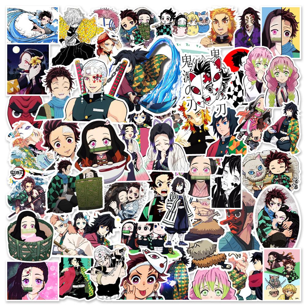 50/100pcs Cartoon Mix Demon Slayer NANA Anime Stickers Decals Skateboard Laptop Motorcycle Graffiti Waterproof Sticker Kids Toys