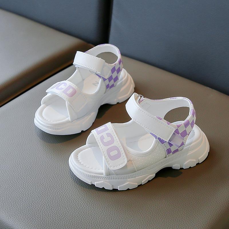 

Sandals for girls, primary school students summer 2025 new sports open-toed soft-soled children s beach shoes, medium for older children and little 38