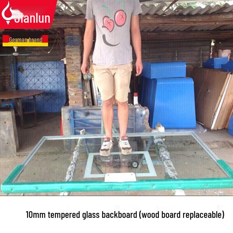 JEEANLEAN Indoor/Outdoor Tempered Glass Basketball Backboard