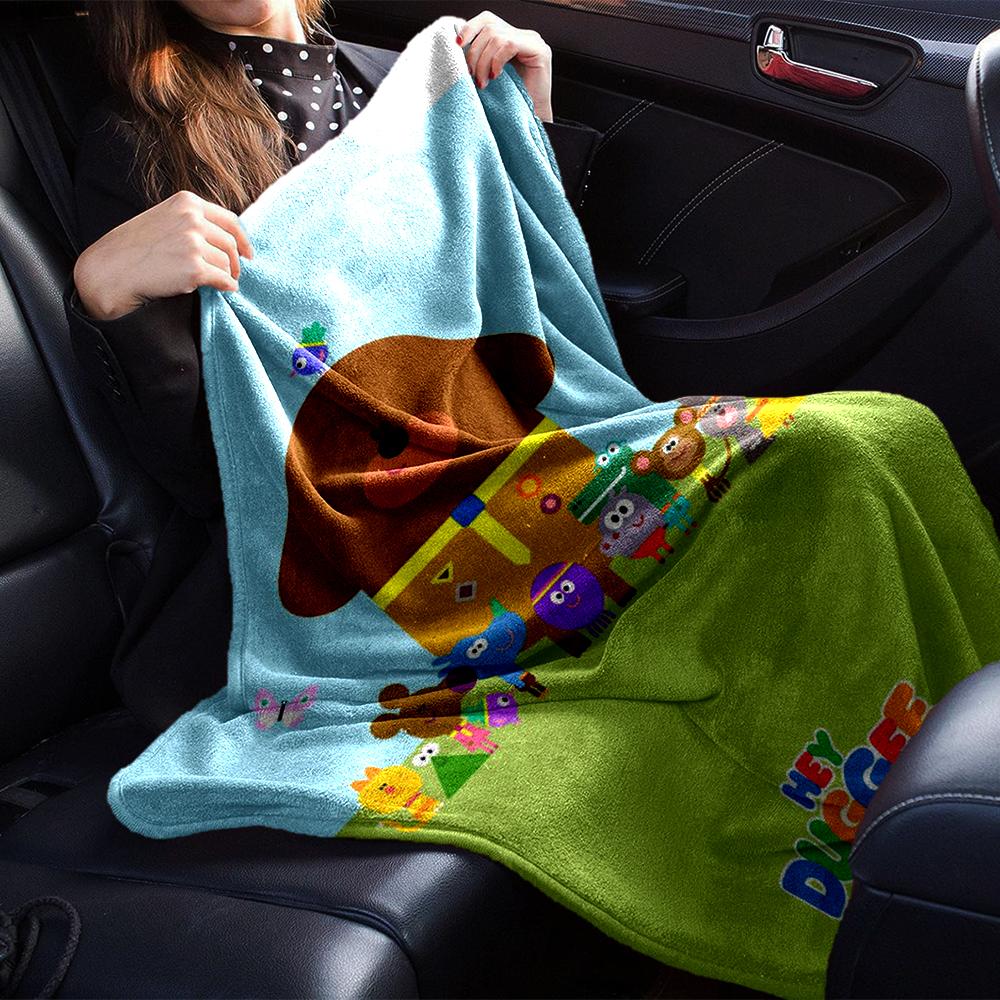 Hey Duggee Theme Printed Blanket - Perfect for Couch, Bed, Travel & Outdoor Use | Machine Washable, Cozy & Durable.