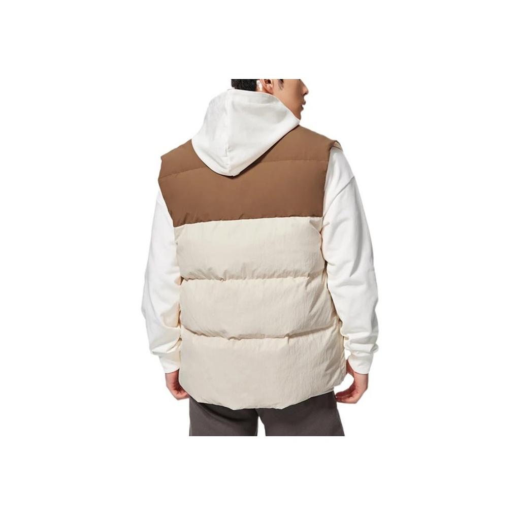 Li-Ning Sport Lifestyle Series Patchwork Design Brand Logo Printed Down Vest Men Vests Off-White AMRS017-2