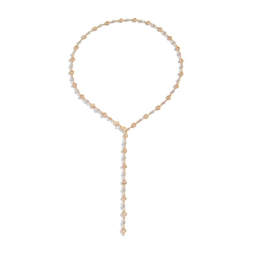 Jewelry Crystal Pendant Necklace Long Choker Necklace Fashion Metal Chain  Women