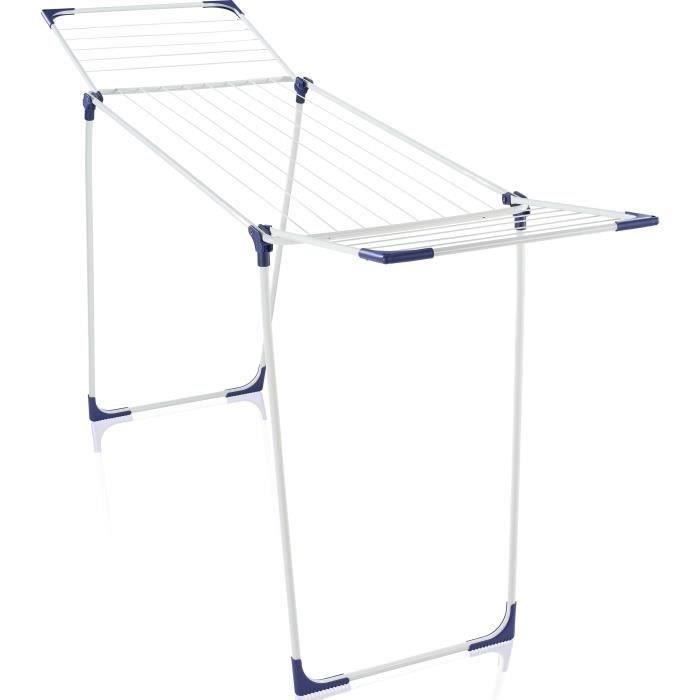 Leifheit Classic 180 Solid 81621 Clothes Drying Rack, Compact Clothes Dryer with 18m of Drying Space and 4 Hanger Holders, White