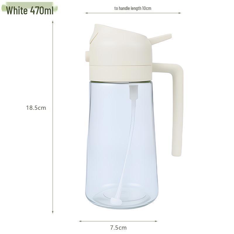 Dual-Use Press-Type Glass Oil Bottle: High-Temperature Resistant, Large Capacity, for Kitchen Spray & Pour