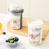 600Ml Salad Oatmeal Cup Breakfast Double Cup Cereal Nut Yogurt Container Set With Dressing Holder Fork Meal Preparation