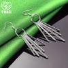 Gorgeous Jewelry 925 Sterling Silver Round Long Drop Earrings For Lady Charm Wedding Party Gifts Retro Earring Accessories