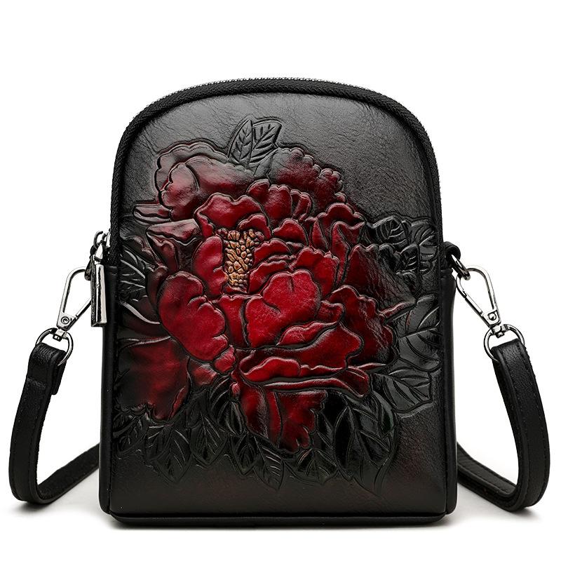 

Fashion Bag for Women, Chinese Style, Ethnic Style, Multi-layer, Middle-aged and Elderly Mother s Bag, Single Shoulder, Crossbody, Mobile Phone Bag