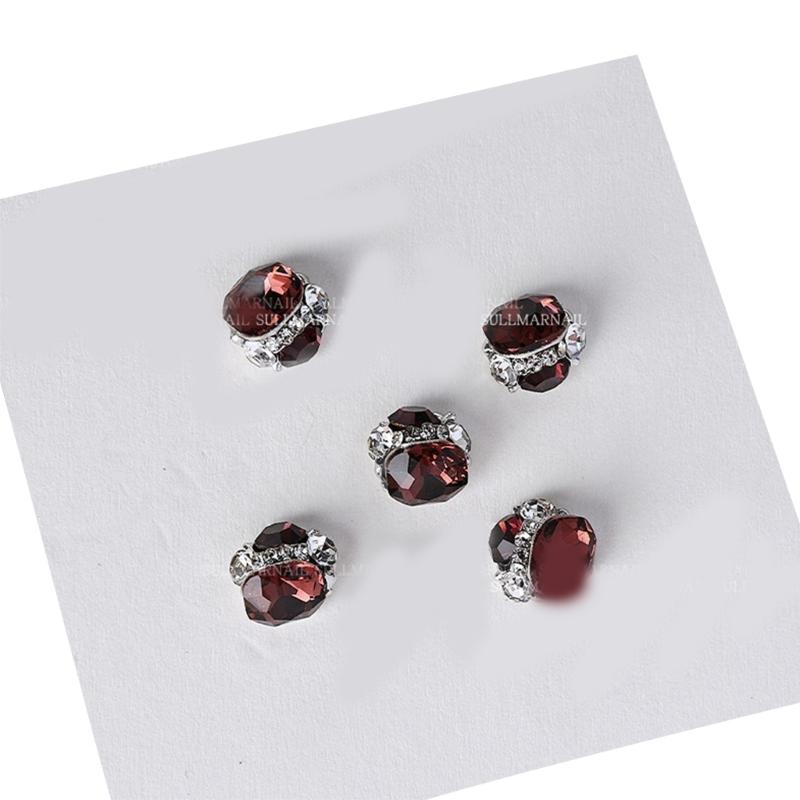 Pack of 5 Nails Art Charms 3D Nail Rhinestones Crystal Nail Gems Nails Art Decorations Nail Supplies for Acrylic Nails