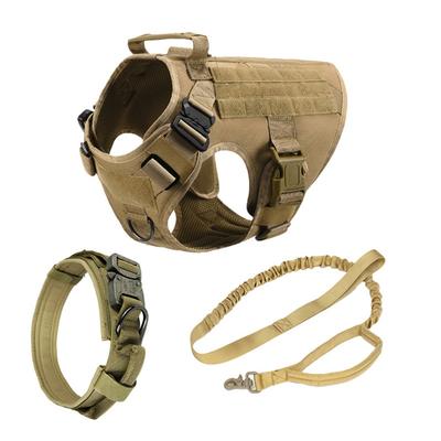 Outdoor Tactical Dog Harness Collar Leash Three-piece Training Suit Dog Set Harness