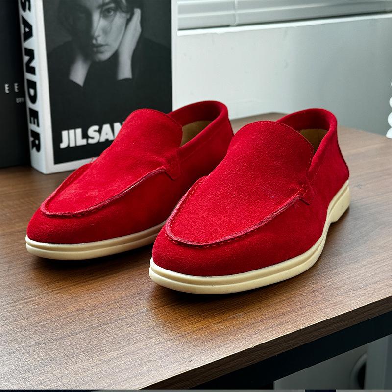 Lazy soft-soled comfortable loafers men's single shoes one-pedal flat-soled commuter Doudou leather shoes 8253-H