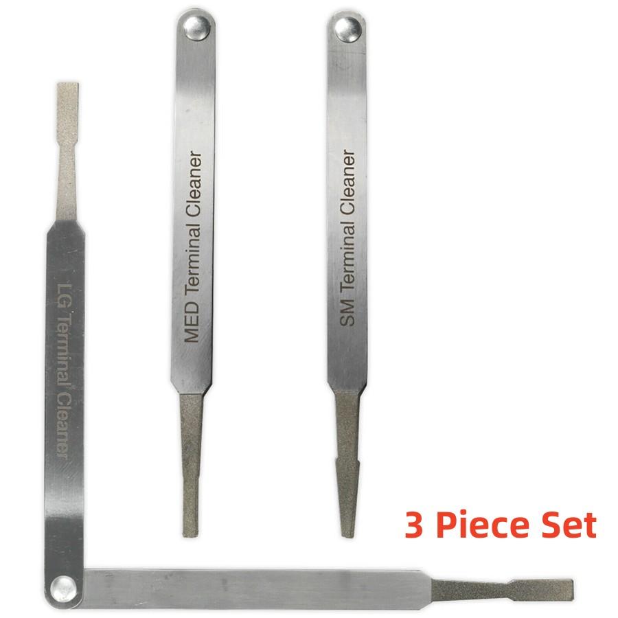 3pcs/Set Electric Terminal Cleaner Kit Spade Pin Connector Tweezer Cleaning Tool