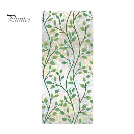 Floral Rainbow Static Sticker Window Privacy Film UV Protection Glass Sticker Non-Adhesive Window Cling for Home Bedroom Living Room Decor