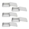 5pcs Slide Top Tin Containers Empty Portable Slide Top Rectangular Storage Box for Tea Gift Silver