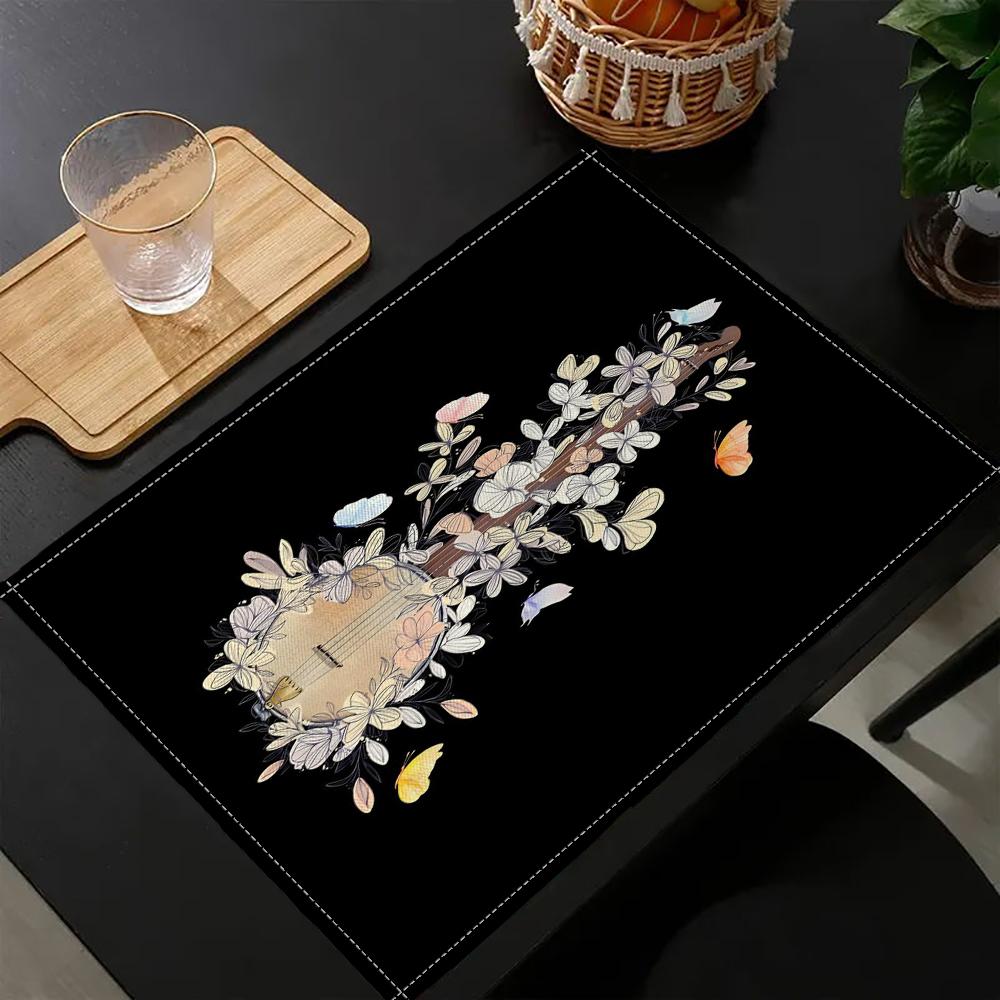 

Butterfly and Tree Flowers Heart Placemat 30X45cm Coasters Pads Bowl Cup Mat 4pcs-30x45cm