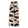 Women's Casual Wide Leg Pants Stretch Belt Pocket  Print Adjustable Tie Pants