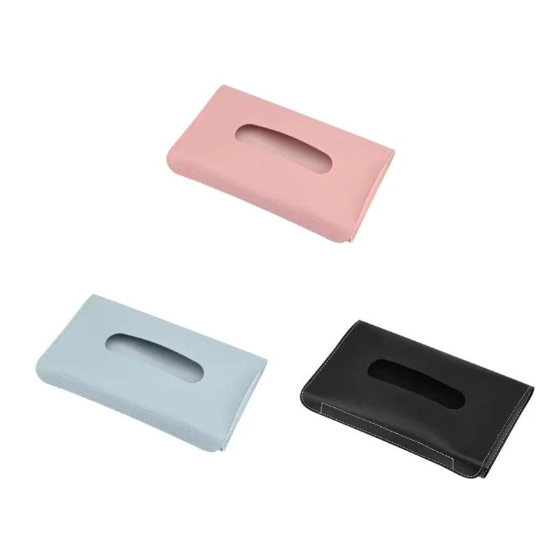 1/2/3pcs Interior Decor PU Leather Car Tissue Holder Universal Soft Car Tissue Box Creative Elegant Car Sun Visor Vehicle Use