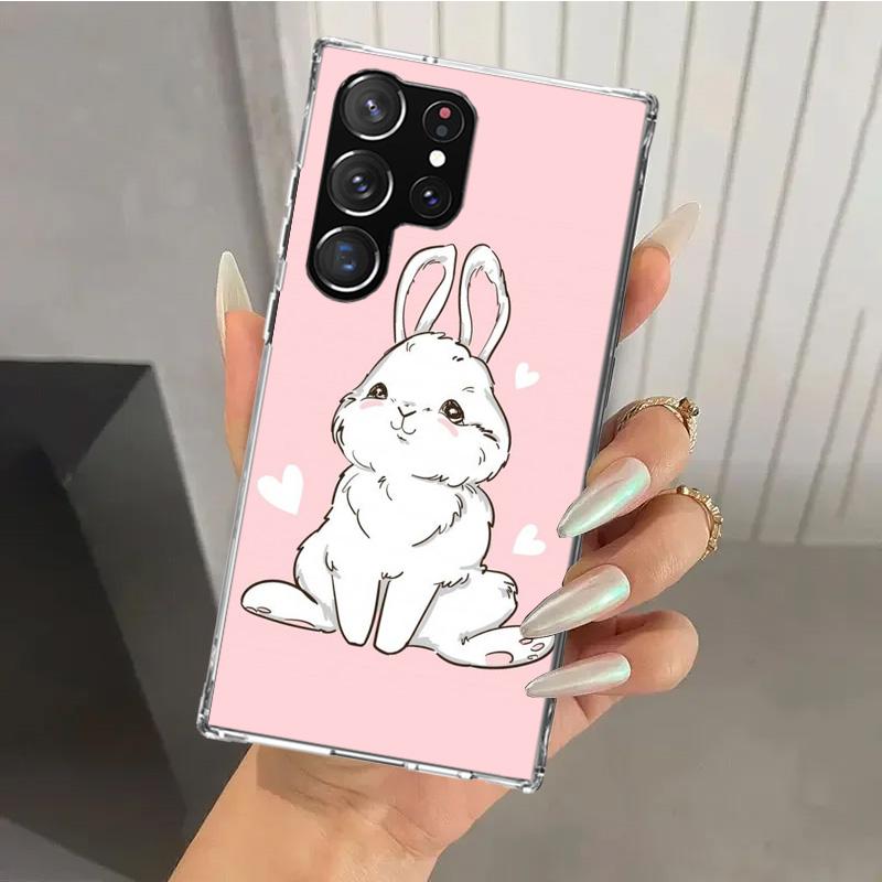 Cute Bunny Baby Rabbits Phone Case for Samsung Galaxy S25 S24 S23 Ultra S25 Edge S22 S21 Plus S20 FE S10 + Soft Print Shell Fund