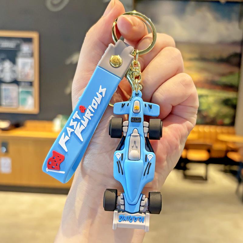 Cartoon Racing Car Keychain & Backpack Charm – Exquisite Small Gift