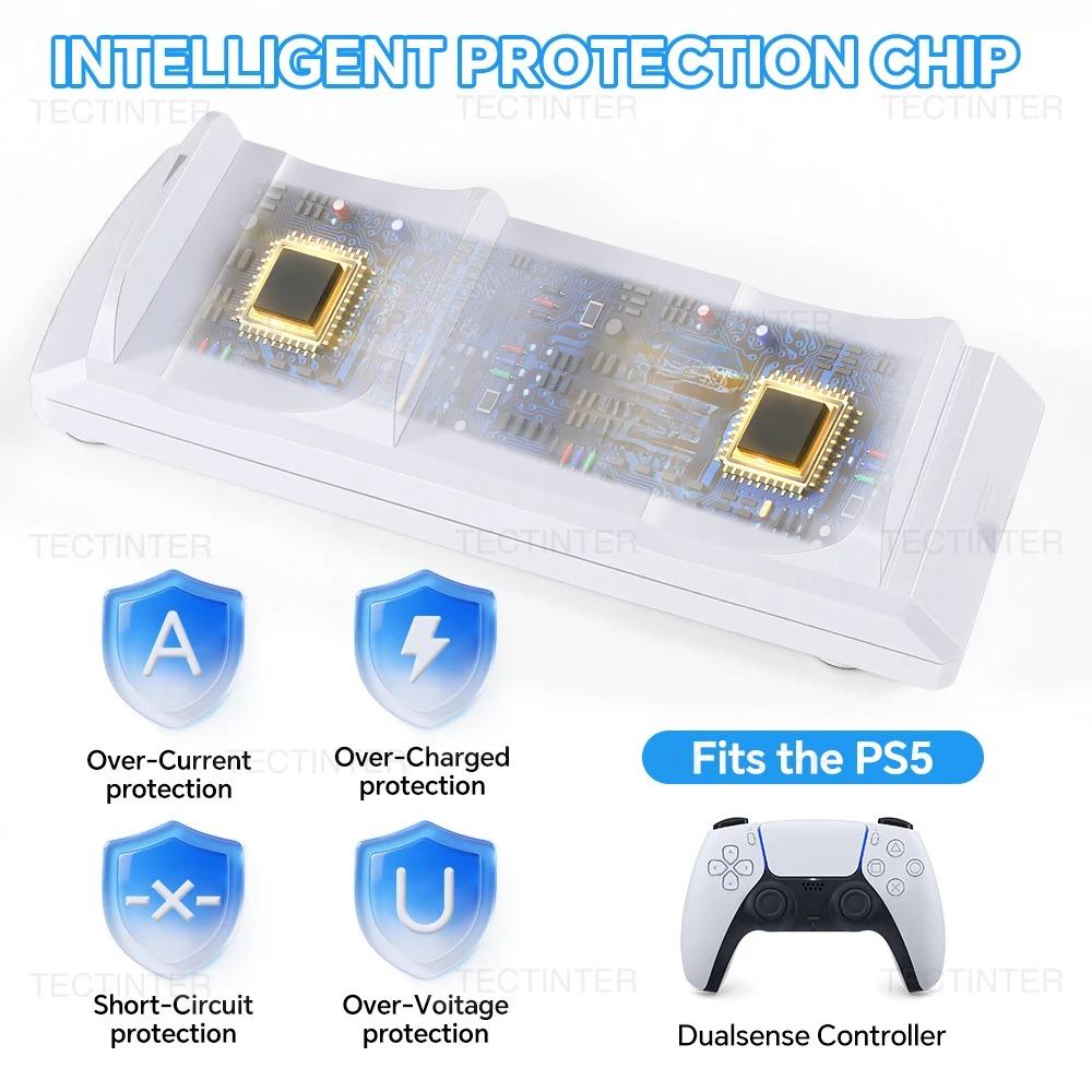 Dual Fast Charger for PS5 Wireless Controller Charging Dock Station Base Stand for Playstation 5 Gamepad Gaming Accessories
